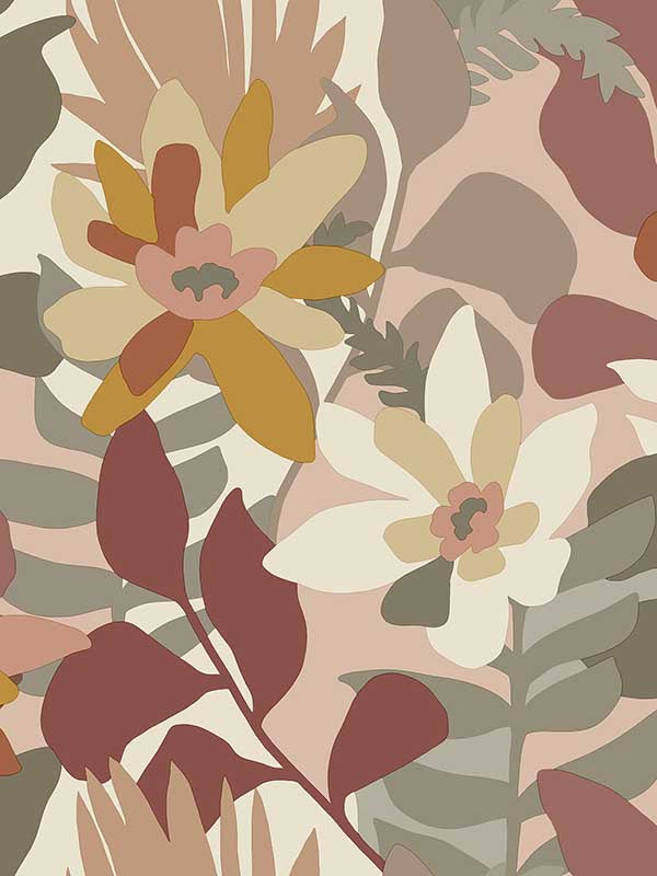 Koko Floral wallpaper in rose color - pattern number 4014-26455 - by A Street Prints in the Seychelles collection
