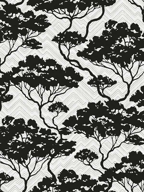 Nara Stringcloth wallpaper in onyx and fog color - pattern number JP11700 - by Seabrook in the Japandi Style collection