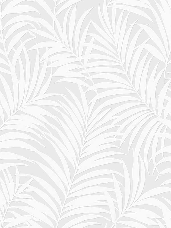 Tossed Palm fabric in white color - pattern number PW20200 - by Seabrook in the Seabrook Designs Paintable Wallpaper collection