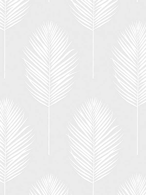 Palm Leaf fabric in white color - pattern number PW20600 - by Seabrook in the Seabrook Designs Paintable Wallpaper collection