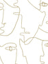 Pablo Portraits Peel and Stick fabric in gold metallic color - pattern number PSW1054RL - by York in the Risky Business Vol III Peel and Stick Wallpaper collection