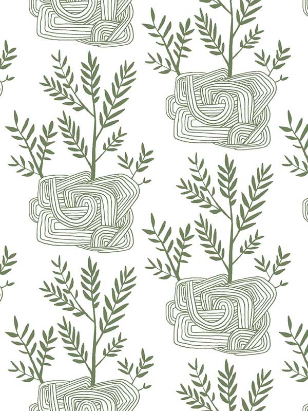 Seedlings Peel and Stick fabric in green color - pattern number PSW1226RL - by York in the Risky Business Vol III Peel and Stick Wallpaper collection