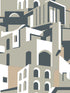 Architectural over Architectural Peel and Stick wallpaper in beige and grey color - pattern number PSW1248RL - by York in the Risky Business Vol III Peel and Stick Wallpaper collection