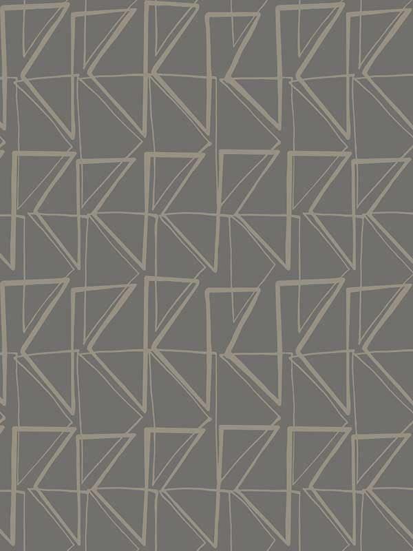 Love Triangles Peel and Stick wallpaper in grey metallic color - pattern number PSW1254RL - by York in the Risky Business Vol III Peel and Stick Wallpaper collection