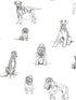 Dogs Life Peel and Stick fabric in silver and gold color - pattern number PSW1339RL - by York in the York Premium Peel and Stick Wildlife Wallpaper collection