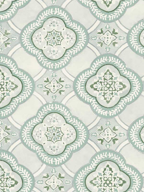 Garden Trellis fabric in rain color - pattern number GO8211 - by York in the Greenhouse collection