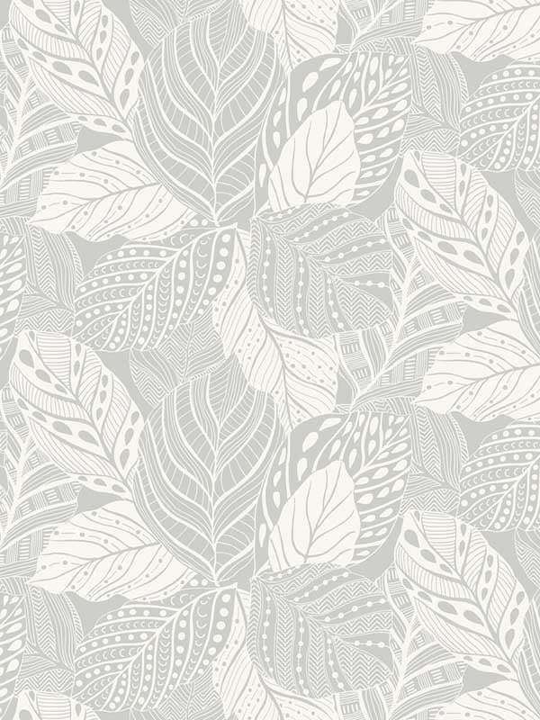 Vinca fabric in grey color - pattern number GO8223 - by York in the Greenhouse collection