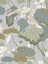 Lotus Pond wallpaper in grey and blue color - pattern number GO8294 - by York in the Greenhouse collection
