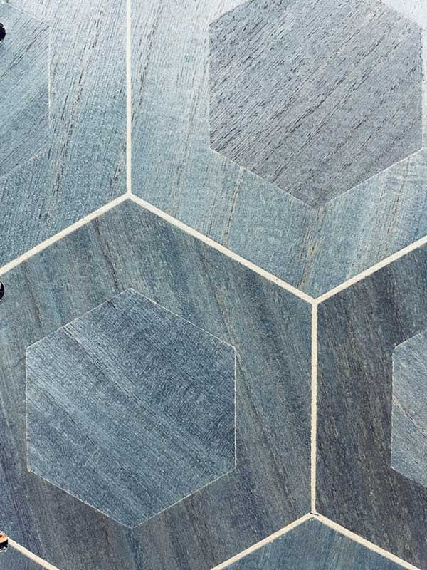 Hextor fabric in indigo blue color - pattern number BX10012 - by Wallquest in the Natural Wallcoverings by Daisy Bennett collection