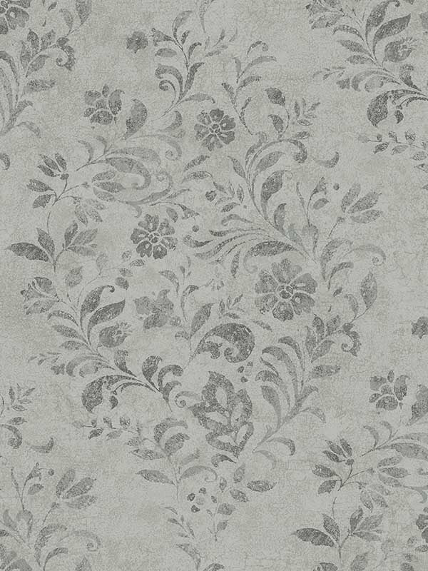 Isidore Scroll fabric in grey color - pattern number 4072-70008 - by Chesapeake in the Delphine collection