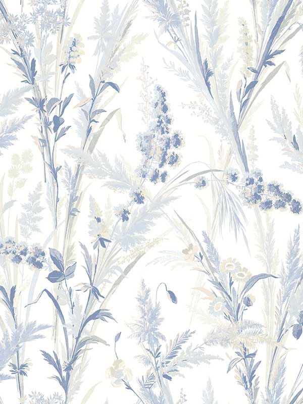 Hillaire Meadow wallpaper in navy color - pattern number 4072-70028 - by Chesapeake in the Delphine collection