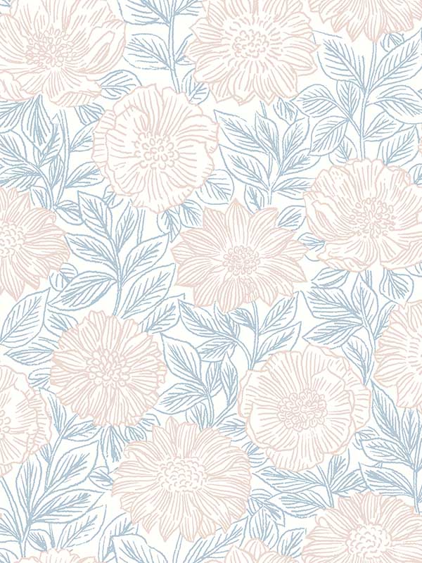 Faustin Floral wallpaper in blush color - pattern number 4072-70046 - by Chesapeake in the Delphine collection