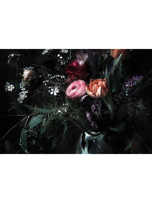 Still Life 8 Panel mural in black color - pattern number 8-999 - by Brewster in the Komar Colours collection