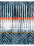 Native 4 Panel mural in blue color - pattern number X4-1012 - by Brewster in the Komar Colours collection