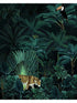 Jungle Night 4 Panel mural in green color - pattern number X4-1027 - by Brewster in the Komar Colours collection