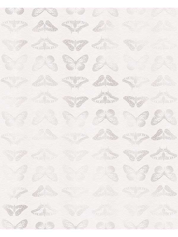 Mur de Papillons 4 Panel mural in grey color - pattern number X4-1076 - by Brewster in the Komar Colours collection