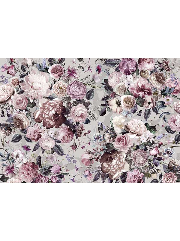 Lovely Blossoms 7 Panel mural in pink color - pattern number X7-1017 - by Brewster in the Komar Colours collection