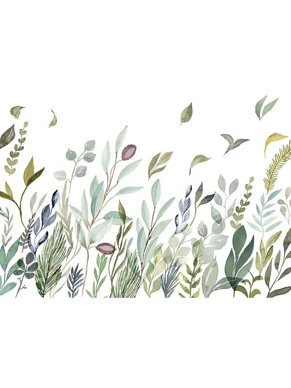 Breeze 7 Panel mural in green color - pattern number X7-1042 - by Brewster in the Komar Colours collection