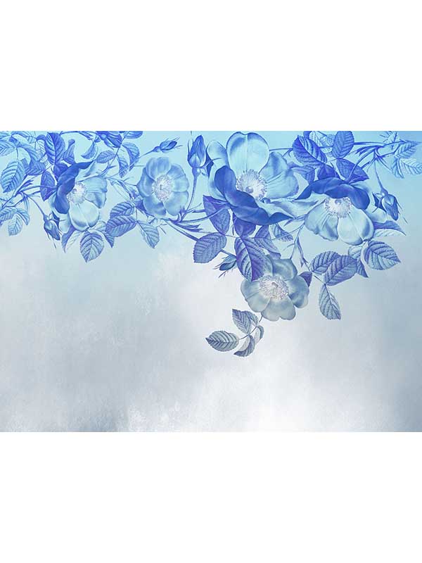 Blue Aura mural in blue color - pattern number X7-1094 - by Brewster in the Komar Colours collection