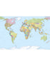 World Map 4 Panel fabric in multicolor color - pattern number XXL4-038 - by Brewster in the Komar Colours collection