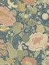 Vaxa Rabbits and Rosehips wallpaper in teal color - pattern number 4111-63013 - by A Street Prints in the Briony collection