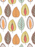 Chic Leaf fabric in duck egg lime orange color - pattern number JJ38011 - by Patton Norwall in the Rewind by James Joseph collection