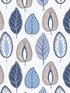 Chic Leaf fabric in blue navy taupe color - pattern number JJ38013 - by Patton Norwall in the Rewind by James Joseph collection