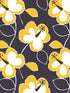 Flower Power fabric in black yellow color - pattern number JJ38019 - by Patton Norwall in the Rewind by James Joseph collection