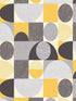 Geo Dom fabric in yellow grey black color - pattern number JJ38021 - by Patton Norwall in the Rewind by James Joseph collection
