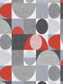 Geo Dom fabric in black red grey color - pattern number JJ38024 - by Patton Norwall in the Rewind by James Joseph collection