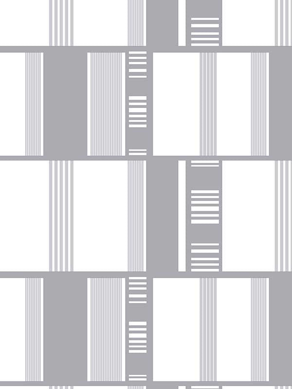 Grid Lock wallpaper in metallic silver grey color - pattern number JJ38029 - by Patton Norwall in the Rewind by James Joseph collection