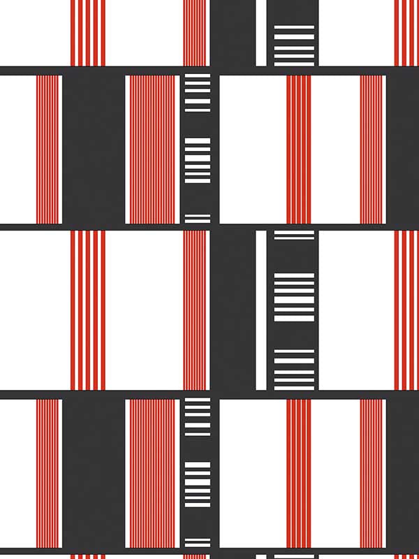 Grid Lock wallpaper in red black color - pattern number JJ38030 - by Patton Norwall in the Rewind by James Joseph collection