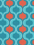 Squeeze wallpaper in turquoise orange color - pattern number JJ38038 - by Patton Norwall in the Rewind by James Joseph collection
