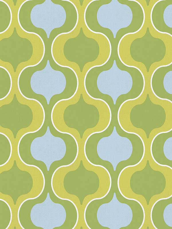Squeeze wallpaper in greens blue color - pattern number JJ38040 - by Patton Norwall in the Rewind by James Joseph collection