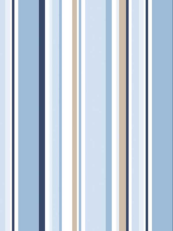 Step Stripe fabric in navy blue beige color - pattern number JJ38046 - by Patton Norwall in the Rewind by James Joseph collection