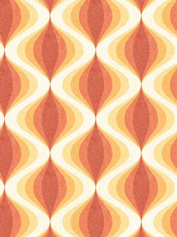 Turbine Twist wallpaper in oranges color - pattern number JJ38055 - by Patton Norwall in the Rewind by James Joseph collection