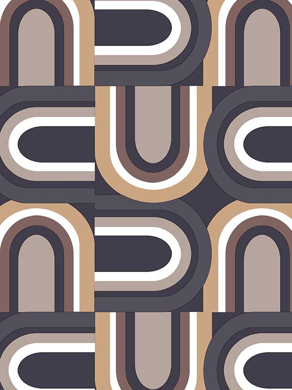 U Turn fabric in black brown beige color - pattern number JJ38056 - by Patton Norwall in the Rewind by James Joseph collection