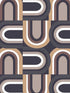 U Turn fabric in black brown beige color - pattern number JJ38056 - by Patton Norwall in the Rewind by James Joseph collection