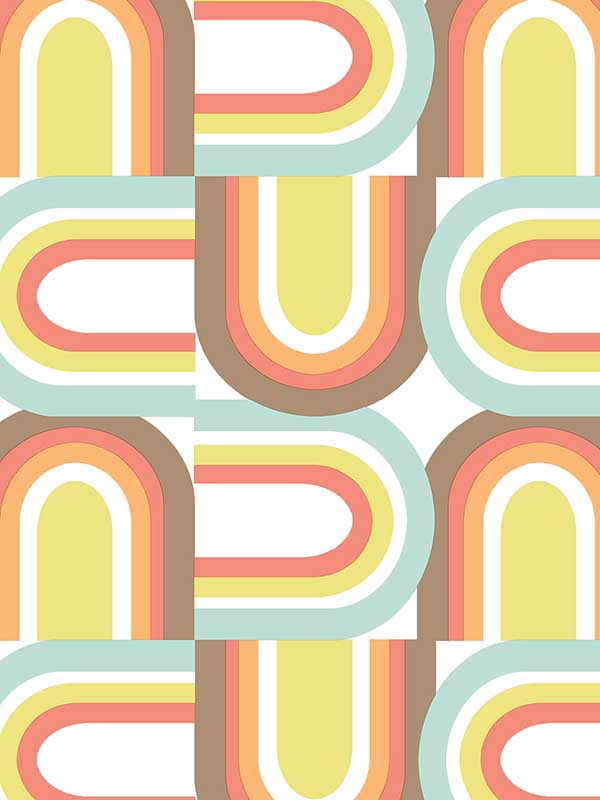 U Turn fabric in mint green lime brown color - pattern number JJ38057 - by Patton Norwall in the Rewind by James Joseph collection