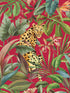 Tropical Leopard Peel and Stick fabric in gloss red color - pattern number DB20101 - by NextWall in the Peel and Stick Wallpaper by Daisy Bennett collection