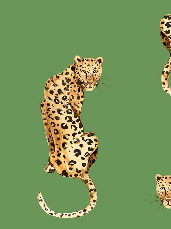 Leopard King Peel and Stick fabric in green color - pattern number DB20204 - by NextWall in the Peel and Stick Wallpaper by Daisy Bennett collection