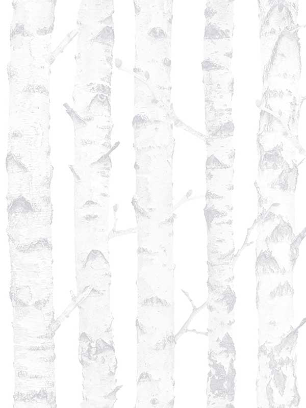 Birdie Birch wallpaper in grey color - pattern number 4060-138944 - by Chesapeake in the Fable collection