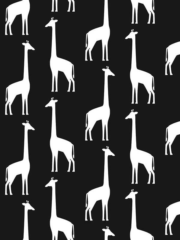 Vivi Giraffe wallpaper in black color - pattern number 4060-139062 - by Chesapeake in the Fable collection