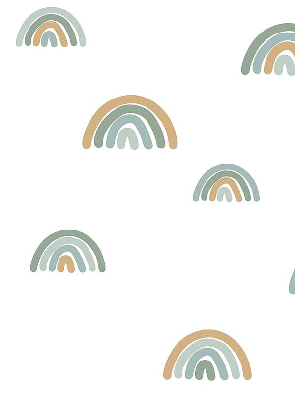 Joss Rainbow wallpaper in teal color - pattern number 4060-139254 - by Chesapeake in the Fable collection