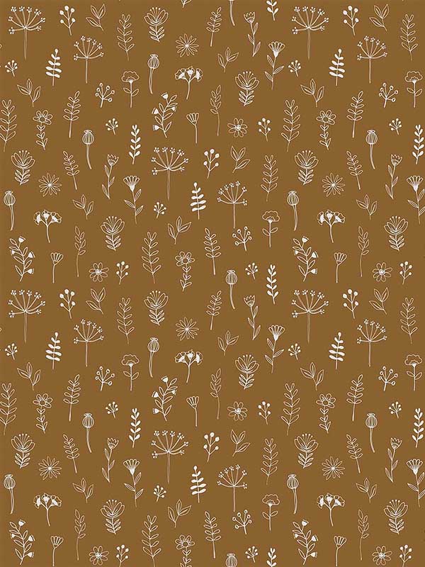Tatula Floral wallpaper in chestnut color - pattern number 4060-139281 - by Chesapeake in the Fable collection