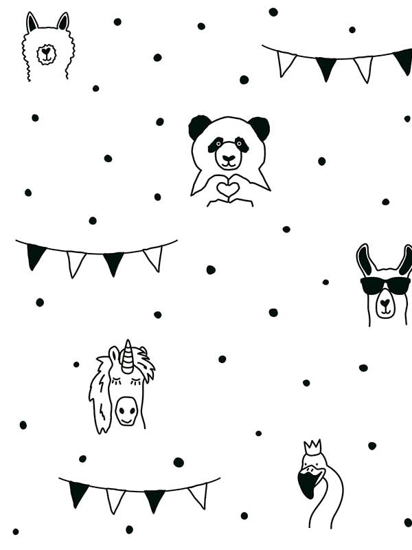 Orlow Llama wallpaper in black color - pattern number 4060-381382 - by Chesapeake in the Fable collection