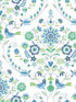 Britt Embroidered Damask fabric in sapphire color - pattern number 4066-26511 - by A Street Prints in the Hannah collection