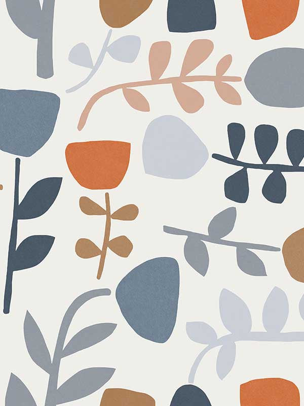 Juni Orange Abstract Tulips wallpaper in orange color - pattern number 4066-26535 - by A Street Prints in the Hannah collection
