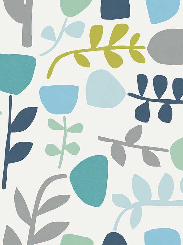 Juni Abstract Tulips wallpaper in teal color - pattern number 4066-26536 - by A Street Prints in the Hannah collection