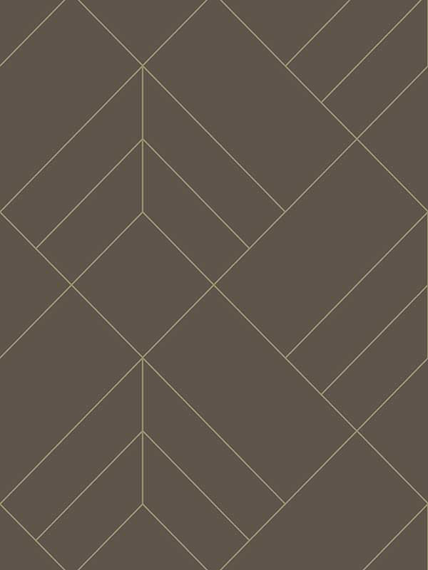 Sander Geometric wallpaper in chocolate color - pattern number 4066-26549 - by A Street Prints in the Hannah collection